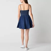Arizona Womens Sleeveless Juniors Skater Dress
