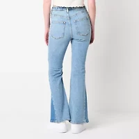 Arizona Curvy Womens Juniors High Rise Flare Leg Jean