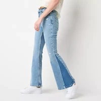 Arizona Curvy Womens Juniors High Rise Flare Leg Jean