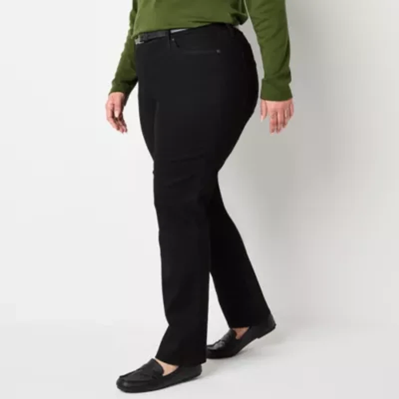 St. John's Bay Womens Mid Rise Straight Leg Jean