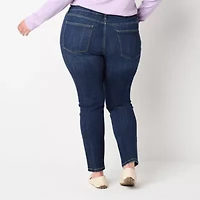 St. John's Bay Plus Womens Mid Rise Skinny Fit Jean