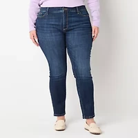 St. John's Bay Plus Womens Mid Rise Skinny Fit Jean
