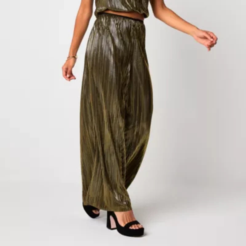 Bold Elements Womens Wide Leg Mid Rise Pull-On Pant