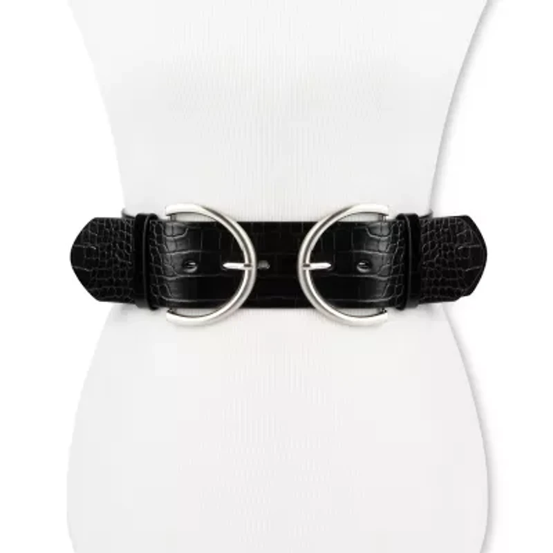 JS Jessica Simpson 2.5" Double Bucke Womens Belt