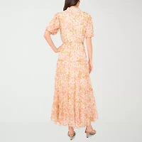 Sam And Jess Womens Short Sleeve Floral Maxi Dress