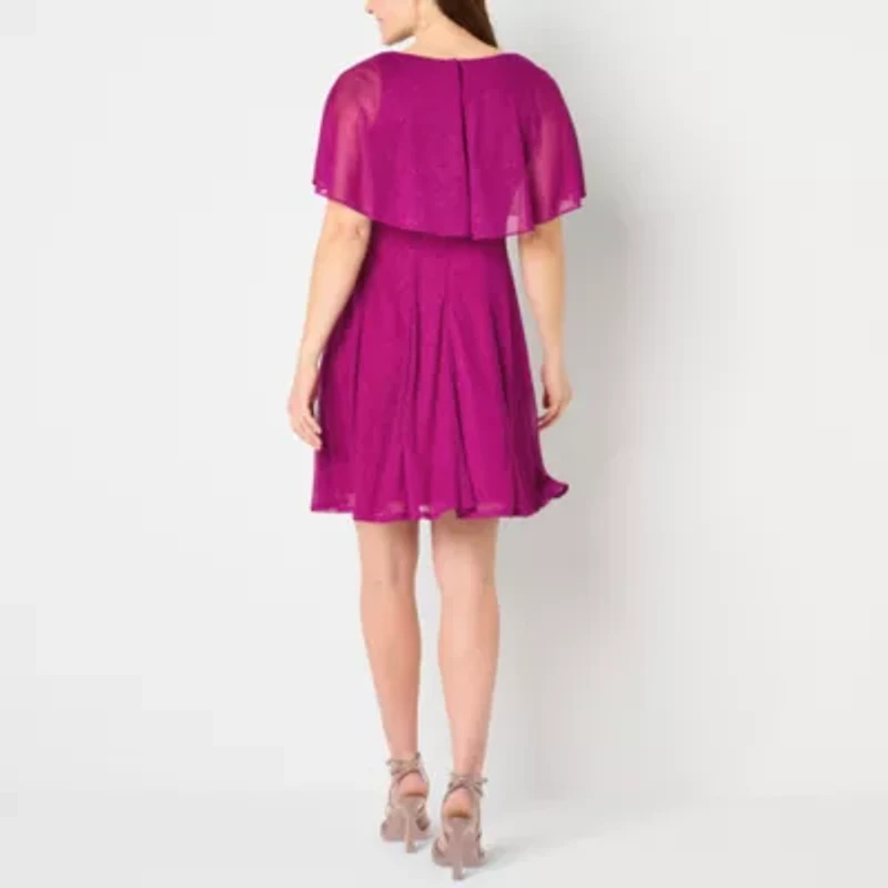 Danny & Nicole Womens Short Sleeve Fit + Flare Dress
