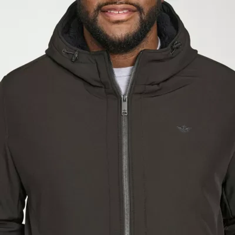 Dockers Mens Hooded Water Resistant Midweight Big and Tall Softshell Jacket