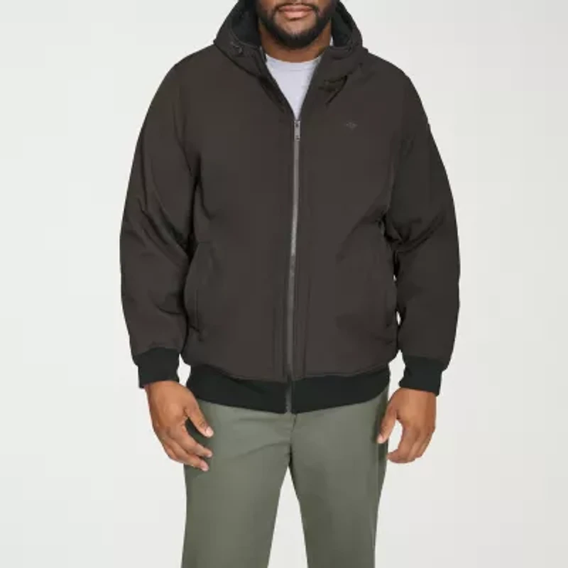 Dockers Mens Hooded Water Resistant Midweight Big and Tall Softshell Jacket