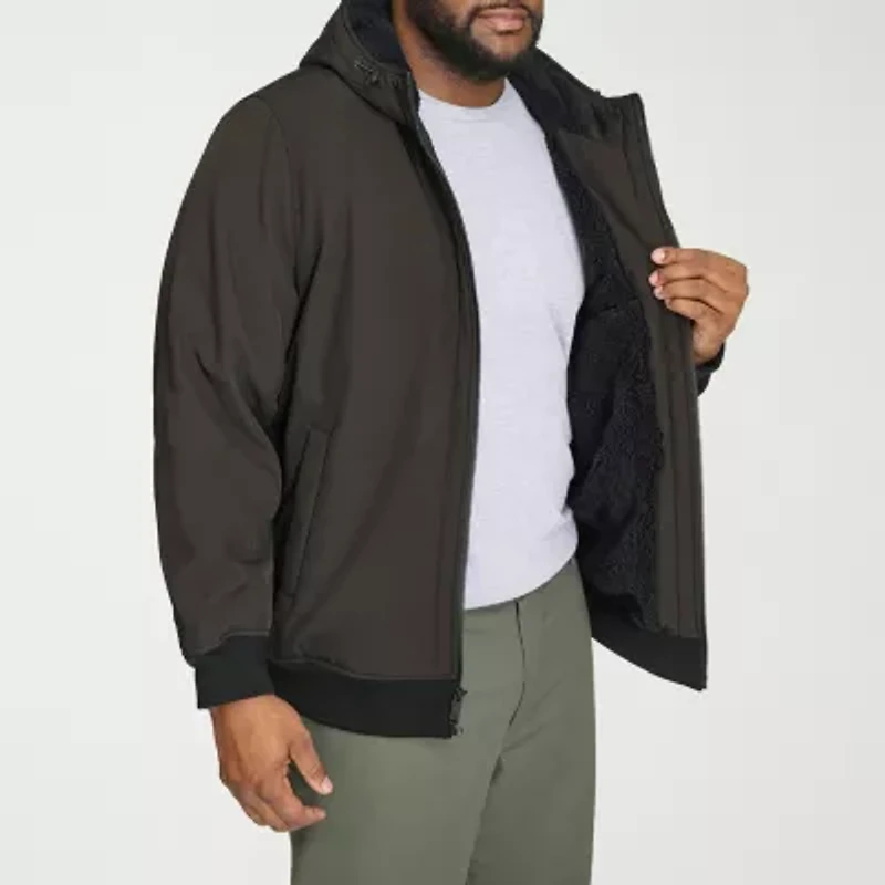 Dockers Mens Hooded Water Resistant Midweight Big and Tall Softshell Jacket