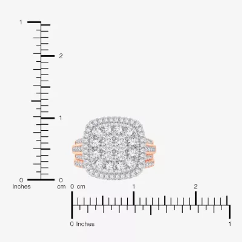 Limited Edition! Womens 1 CT.T.W. Natural Diamond 10K or 14K Gold Cushion Halo Bridal Set