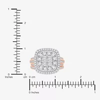Limited Edition! Womens 1 CT.T.W. Natural Diamond 10K or 14K Gold Cushion Halo Bridal Set
