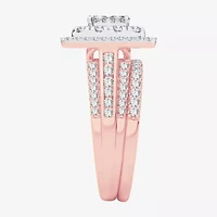 Limited Edition! Womens 1 CT.T.W. Natural Diamond 10K or 14K Gold Cushion Halo Bridal Set