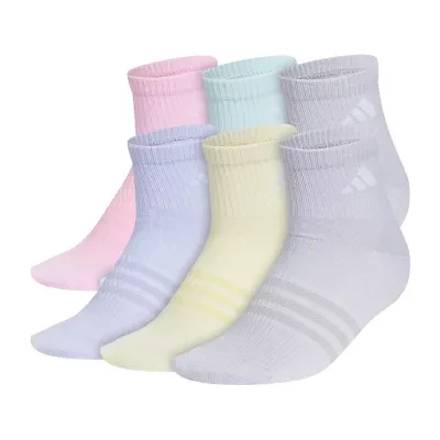 adidas Big Kid Girls 6 Pair Quarter Ankle Socks
