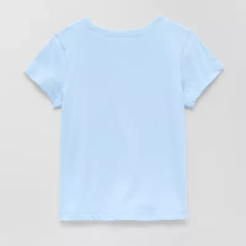 Okie Dokie Toddler Girls Sensory Friendly Round Neck Short Sleeve Adaptive Regular Fit Graphic T-Shirt