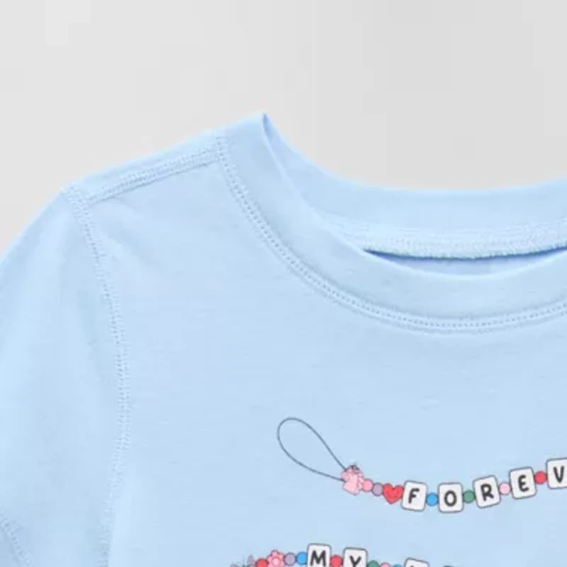 Okie Dokie Toddler Girls Sensory Friendly Round Neck Short Sleeve Adaptive Regular Fit Graphic T-Shirt