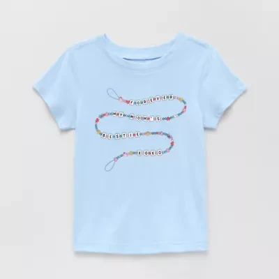 Okie Dokie Toddler Girls Sensory Friendly Round Neck Short Sleeve Adaptive Regular Fit Graphic T-Shirt