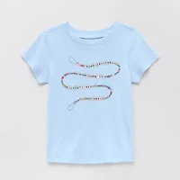 Okie Dokie Toddler Girls Sensory Friendly Round Neck Short Sleeve Adaptive Regular Fit Graphic T-Shirt