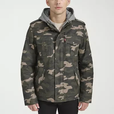 Levi's Mens Wind Resistant Hooded Midweight Utility Jacket