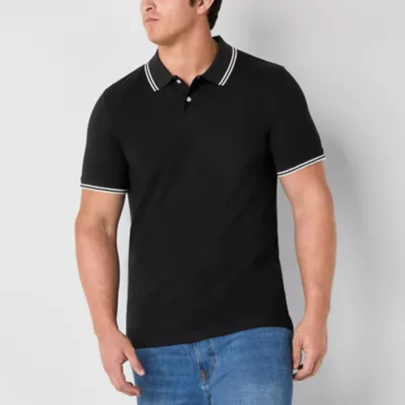Arizona Mens Big and Tall Short Sleeve Tipped Polo
