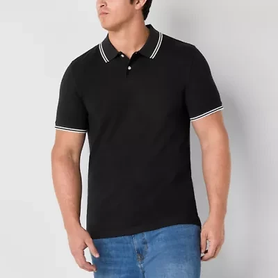 Arizona Mens Big and Tall  Short Sleeve Tipped Polo