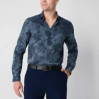 J. Ferrar Ultra Comfort Mens Long Sleeve Slim Fit Stretch Fabric Wrinkle Free Button-Down Shirt