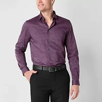 J. Ferrar Ultra Comfort Mens Long Sleeve Slim Fit Stretch Fabric Wrinkle Free Button-Down Shirt