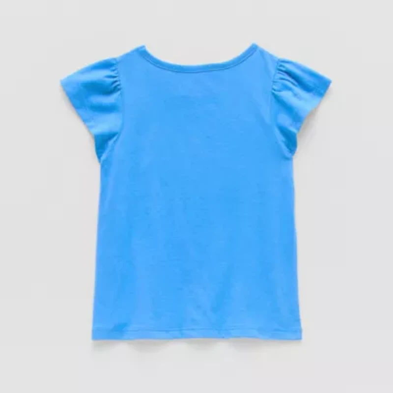 Thereabouts Little Girls Round Neck Short Sleeve Regular Fit Graphic T-Shirt