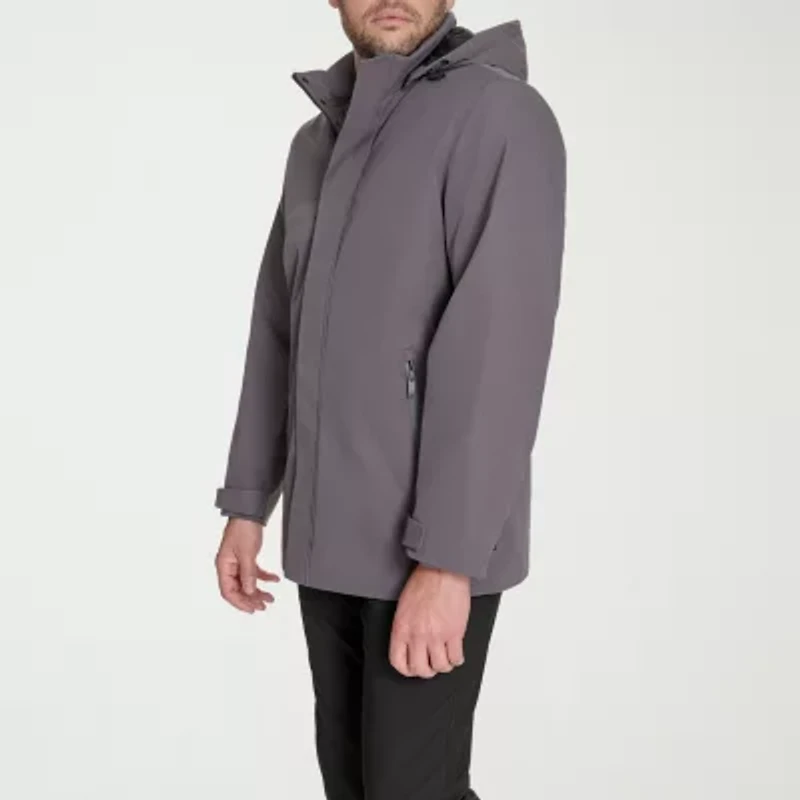 Dockers Mens Hooded Water Resistant Midweight Car Jacket