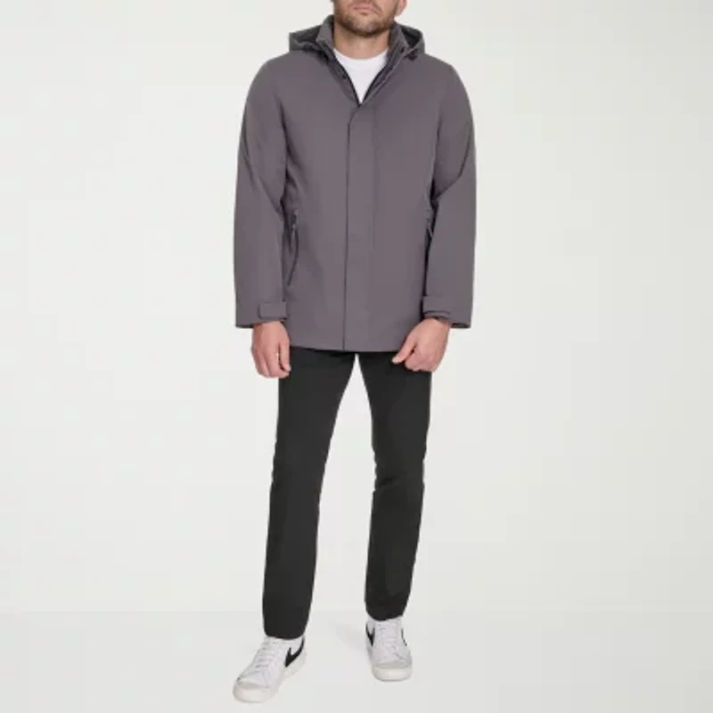 Dockers Mens Hooded Water Resistant Midweight Car Jacket