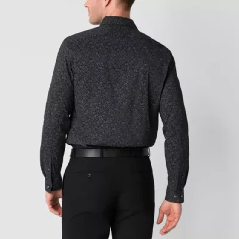 J. Ferrar Ultra Comfort Mens Long Sleeve Slim Fit Stretch Fabric Wrinkle Free Button-Down Shirt