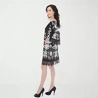 White Mark Bell Sleeve Off Shoulder Womens Crew Neck Sleeveless Sheath Dress