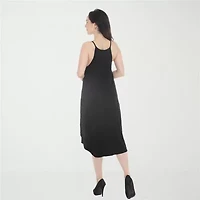 White Mark Halter Neck Womens Sleeveless Midi Swing Dresses