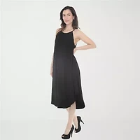 White Mark Halter Neck Womens Sleeveless Midi Swing Dresses