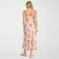 Trixxi Womens Sleeveless Floral Midi Slip Dress