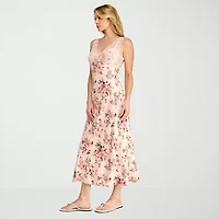 Trixxi Womens Sleeveless Floral Midi Slip Dress