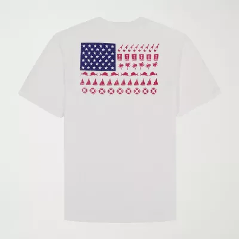 IZOD Saltwater Americana Mens Crew Neck Short Sleeve Regular Fit Graphic T-Shirt