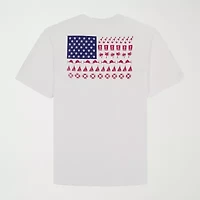IZOD Saltwater Americana Mens Crew Neck Short Sleeve Regular Fit Graphic T-Shirt