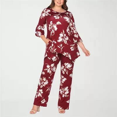 White Mark Matching Set 2-pc. Pant Set-Plus