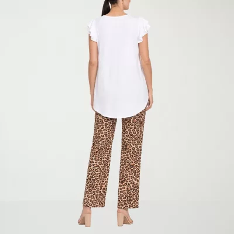 White Mark Ruffle 2-pc. Pant Set