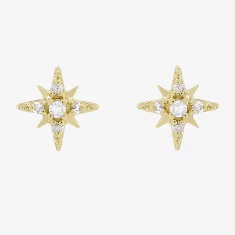Limited Quantities! Diamond Accent Natural White Diamond 14K Gold 5.6mm Stud Earrings