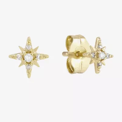 Limited Quantities! Diamond Accent Natural White Diamond 14K Gold 5.6mm Stud Earrings