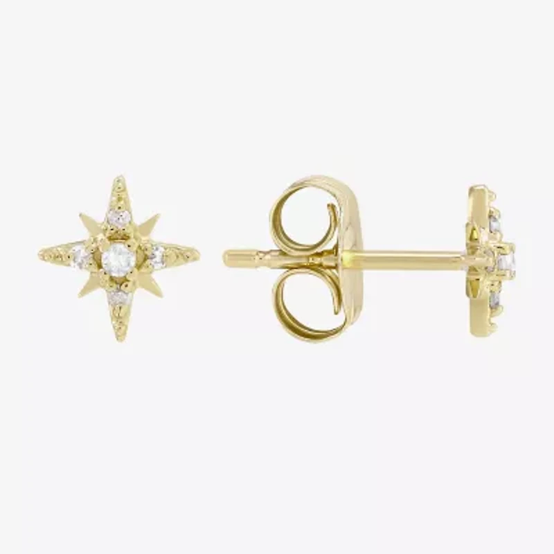 Limited Quantities! Diamond Accent Natural White Diamond 14K Gold 5.6mm Stud Earrings