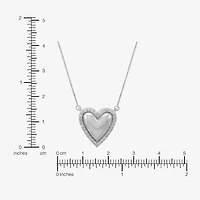 Limited Quantities! Womens 1/4 CT. T.W. Natural White Diamond Sterling Silver Heart 18 Inch Pendant Necklace