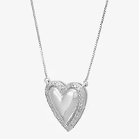 Limited Quantities! Womens 1/4 CT. T.W. Natural White Diamond Sterling Silver Heart 18 Inch Pendant Necklace