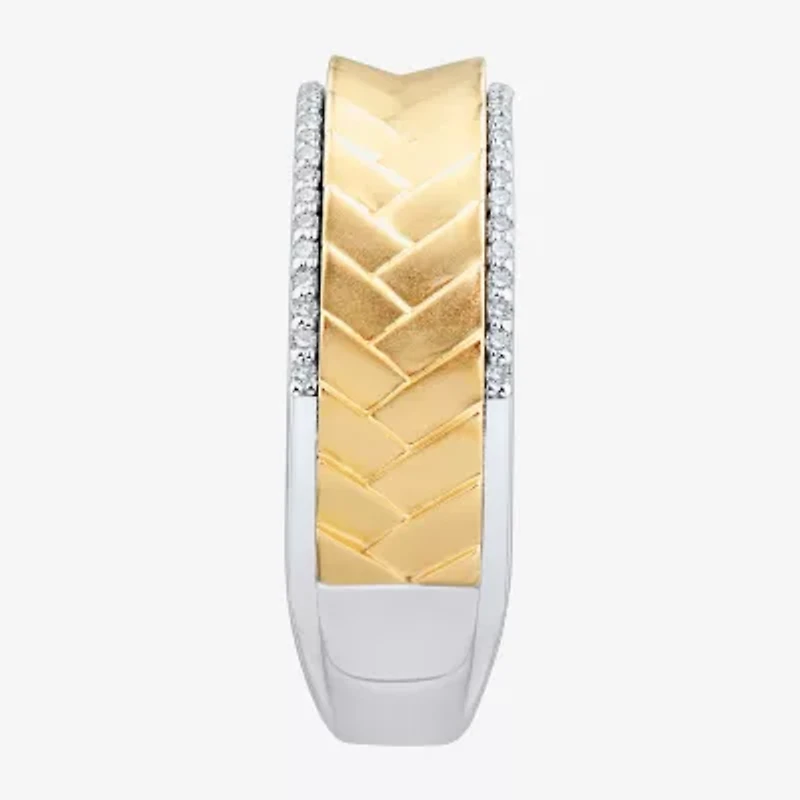 Limited Quantities! Mens 1/5 CT. Natural White Diamond 10K Two Tone Gold Fashion Ring