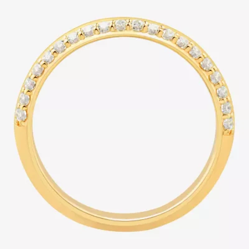 Limited Quantities! Womens 2.5MM 1/5 CT. Lab Grown White Diamond 18K Gold Over Silver Band