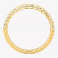 Limited Quantities! Womens 2.5MM 1/5 CT. Lab Grown White Diamond 18K Gold Over Silver Band