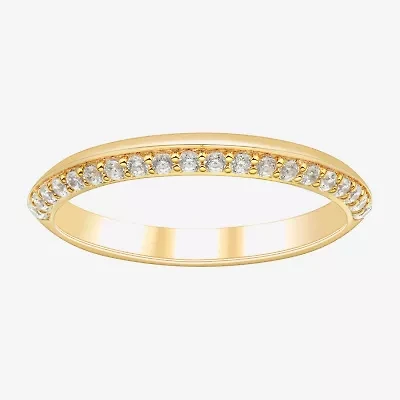 Limited Quantities! Womens 2.5MM 1/5 CT. Lab Grown White Diamond 18K Gold Over Silver Band