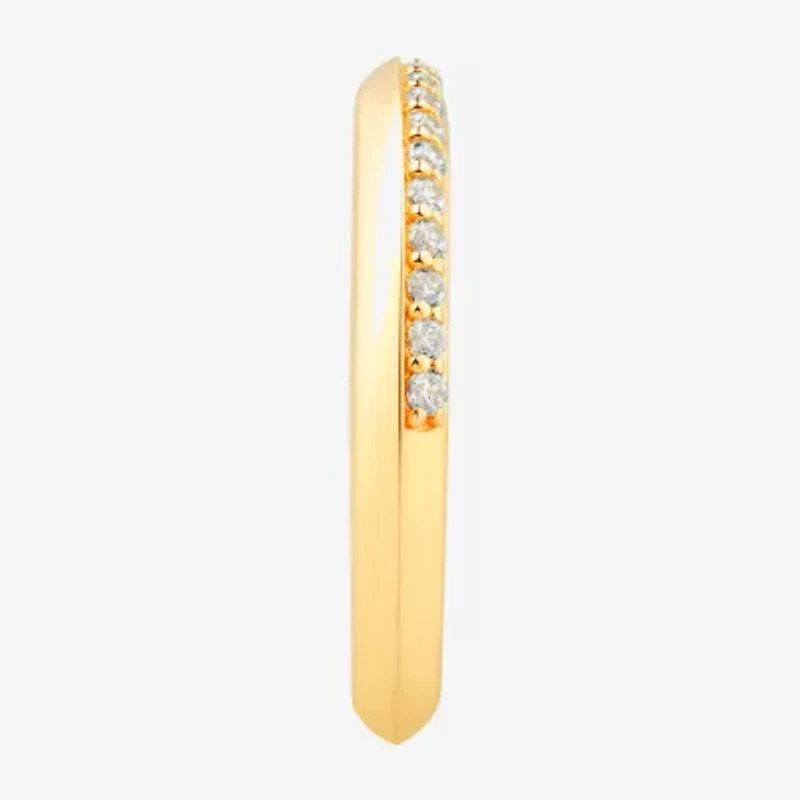 Limited Quantities! Womens 2.5MM 1/5 CT. Lab Grown White Diamond 18K Gold Over Silver Band