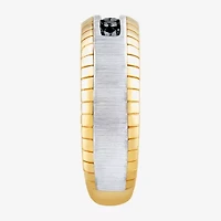 Limited Quantities! Mens 1/4 CT. T.W. Natural Black Diamond 10K Two Tone Gold Fashion Ring